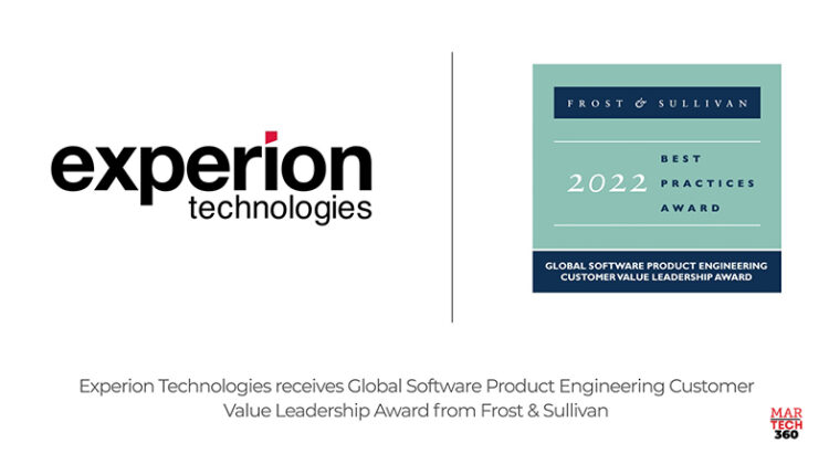 Experion Technologies awarded Frost & Sullivan's 2022 Global Customer Value Leadership Award in the software product engineering industry