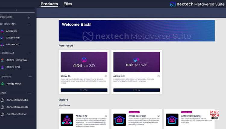 Nextech AR Launches Ground-Breaking Integrated SaaS Platform Nextech Metaverse Suite logo/martech360
